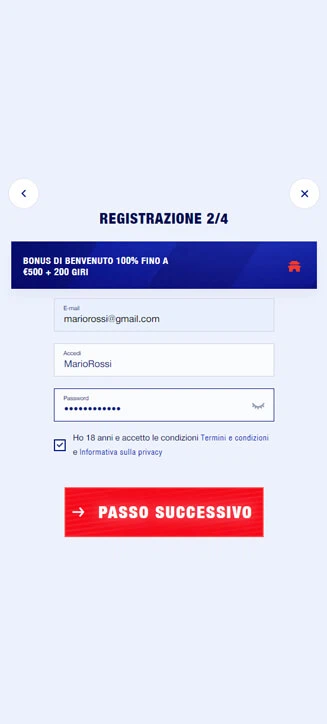 Processo di registrazione di Bankonbet su smartphone Processo di registrazione di Bankonbet su smartphone